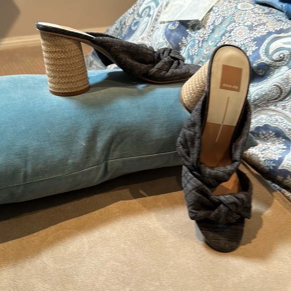 Dolce vita 10M sandal grey knotted fabric round corded rope heels - Picture 9 of 9